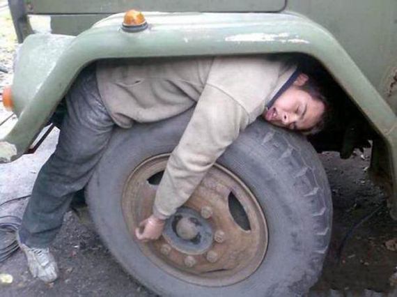 I’m Tired. Get it?&nbsp;Tire-d.